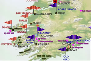 Southwest Ireland Golf Map